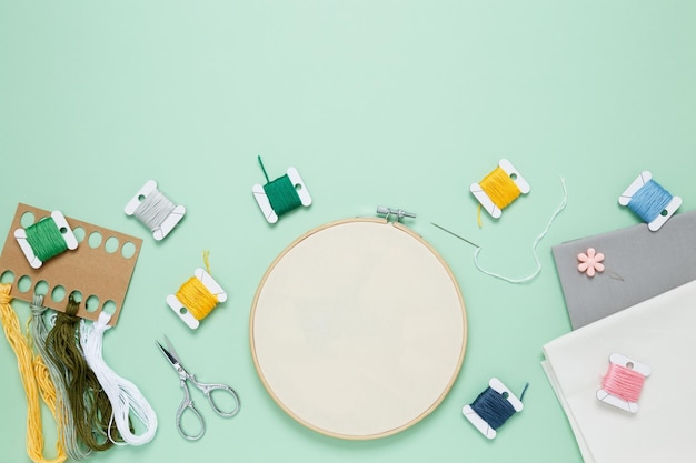 zestaw do haftu: nici i tamborek